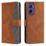 For Motorola Moto G05 Nail Skin Feel Stitching Calf Texture Leather Phone Case(Brown)