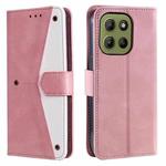 For Motorola Moto G15 Nail Skin Feel Stitching Calf Texture Leather Phone Case(Rose Gold)