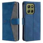 For Motorola Moto G15 Nail Skin Feel Stitching Calf Texture Leather Phone Case(Blue)