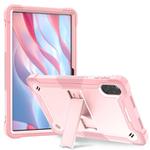 For Honor Pad X9 Shockproof Silicone Hybrid PC Tablet Case with Holder(Rose Gold)