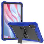 For Honor Pad X9 Shockproof Silicone Hybrid PC Tablet Case with Holder(Black + Dark Blue)