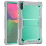 For Honor Pad X8a Shockproof Silicone Hybrid PC Tablet Case with Holder(Mint Green + Grey)