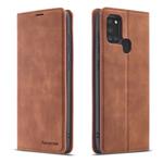 For Samsung Galaxy A21s Forwenw Dream Series Oil Edge Strong Magnetism Horizontal Flip Leather Case with Holder & Card Slots & Wallet & Photo Frame(Brown)