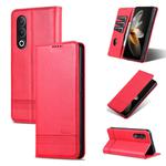 For OnePlus Nord CE4 AZNS Magnetic Calf Texture Flip Leather Phone Case(Red)
