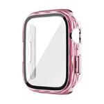 For Apple Watch Series 6 / 5 / 4 / SE 40mm 2 in 1 PC Hybrid Tempered Glass Protector Case(Clear Pink)