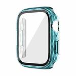 For Apple Watch Series 9 / 8 / 7 45mm 2 in 1 PC Hybrid Tempered Glass Protector Case(Green Lake)