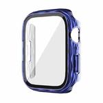 For Apple Watch Series 9 / 8 / 7 41mm 2 in 1 PC Hybrid Tempered Glass Protector Case(Clear Blue)