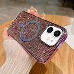 For iPhone 12 Diamonds Plated Magsafe Phone Case(Purple)