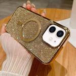 For iPhone 12 Diamonds Plated Magsafe Phone Case(Gold)