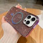 For iPhone 12 Pro Diamonds Plated Magsafe Phone Case(Purple)