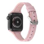 For Apple Watch Series 7 41mm / 6 & SE & 5 & 4 40mm / 3 & 2 & 1 38mm Silicone + Leather Replacement Strap Watchband(Pink)