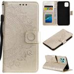 For Honor 400 Lite Totem Flower Embossed Leather Phone Case with Lanyard(Gold)