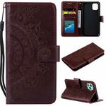 For Honor 400 Lite Totem Flower Embossed Leather Phone Case with Lanyard(Brown)