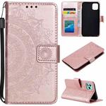 For Honor 400 Lite Totem Flower Embossed Leather Phone Case with Lanyard(Rose Gold)