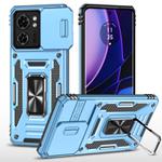 For Motorola Edge 40 Armor PC + TPU Camera Shield Phone Case(Light Blue)