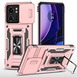 For Motorola Edge 40 Armor PC + TPU Camera Shield Phone Case(Rose Gold)