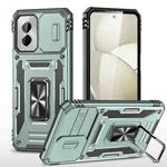 For Motorola Moto G Power 2024 Armor PC + TPU Camera Shield Phone Case(Alpine Green)