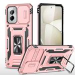 For Motorola Moto G Power 2024 Armor PC + TPU Camera Shield Phone Case(Rose Gold)