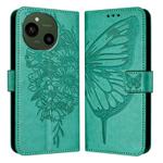 For Sharp Aquos R9 SH-51E Embossed Butterfly Leather Phone Case(Green)