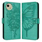 For Sharp Aquos Wish4 SH-52E Embossed Butterfly Leather Phone Case(Green)