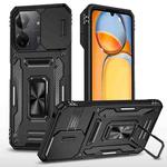 For Xiaomi Poco C65/Redmi 13C Armor PC + TPU Camera Shield Phone Case(Black)