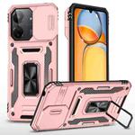 For Xiaomi Poco C65/Redmi 13C Armor PC + TPU Camera Shield Phone Case(Rose Gold)