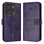 For Itel A05s Embossed Butterfly Leather Phone Case(Dark Purple)