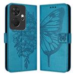 For Itel P55+ Embossed Butterfly Leather Phone Case(Blue)