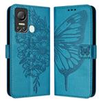 For Itel S18 / Vision 5 Embossed Butterfly Leather Phone Case(Blue)