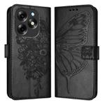 For Itel S23+ Embossed Butterfly Leather Phone Case(Black)