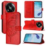 For itel RS4 S666LN Embossed Butterfly Leather Phone Case(Red)