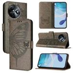 For itel S24 Embossed Butterfly Leather Phone Case(Grey)