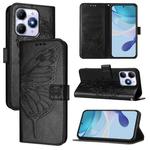 For itel A90 4G Embossed Butterfly Leather Phone Case(Black)