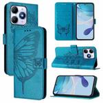 For itel A90 4G Embossed Butterfly Leather Phone Case(Blue)