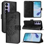 For itel City 100 Embossed Butterfly Leather Phone Case(Black)