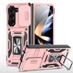 For Samsung Galaxy Z Fold6 5G Armor PC + TPU Camera Shield Phone Case(Rose Gold)