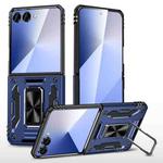 For Samsung Galaxy Z Flip7 5G Armor PC + TPU Camera Shield Phone Case(Navy Blue)