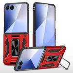 For Samsung Galaxy Z Flip7 5G Armor PC + TPU Camera Shield Phone Case(Red)