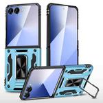 For Samsung Galaxy Z Flip7 5G Armor PC + TPU Camera Shield Phone Case(Light Blue)
