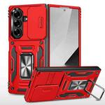 For Samsung Galaxy Z Fold7 5G Armor PC + TPU Camera Shield Phone Case(Red)