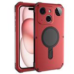 For iPhone 15 Aromatherapy MagSafe Holder Life Waterproof Rugged Phone Case(Red)