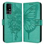 For TCL 40 R 5G Embossed Butterfly Leather Phone Case(Green)