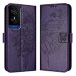 For TCL 50 5G Embossed Butterfly Leather Phone Case(Dark Purple)