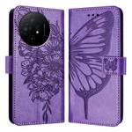 For TCL 50 XL 5G Embossed Butterfly Leather Phone Case(Light Purple)