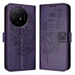 For TCL 50 XL 5G Embossed Butterfly Leather Phone Case(Dark Purple)