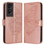 For TCL 505 SE Embossed Butterfly Leather Phone Case(Rose Gold)