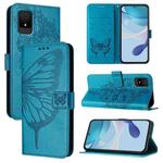 For TCL 502 Embossed Butterfly Leather Phone Case(Blue)