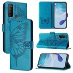 For TCL 30 XL T701DL Embossed Butterfly Leather Phone Case(Blue)