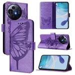 For TCL 50 Pro NxtPaper Embossed Butterfly Leather Phone Case(Light Purple)