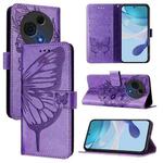 For TCL 60 NxtPaper Embossed Butterfly Leather Phone Case(Light Purple)